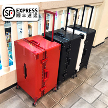 Extra large capacity luggage female sturdy and durable thick aluminum frame trolley case password suitcase male leather box tide