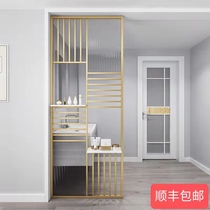 Nordic modern luxury household cover iron glass screen toilet metal stainless steel Changhong glass partition