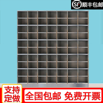 Stainless steel factory canteen cupboard 70-grid employee tableware plate locker Multi-grid dust-free storage shoe change cabinet