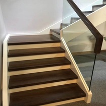  Yiji staircase black walnut pedal household environmental protection and health Modern minimalist style Quality light luxury Minimalist comfort