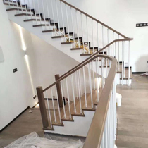 Dais staircase aluminum-magnesium handrail jump layer Villa whole ladder slab ladder glass can be customized) Kunming Red Star