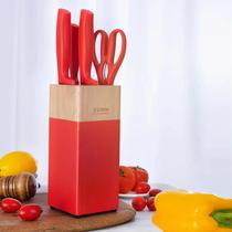 Gold Kitchen Cabinet Forbidden City Red Customized Knife Five-Piece Set Red Color Color National Rhyme is full of comfort