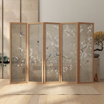 Chinese screen partition living room Hotel bedroom fabric blocking household simple modern entrance Folding folding screen mobile