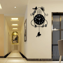 European swing wall clock wrought iron simple modern living room clock creative fashion personality clock super quiet quartz