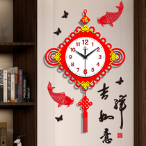 New Chinese Watch Wall Clock Living Room Home Fashion Chinese Knot Clock Wall Modern Simple Creative Chinese Style