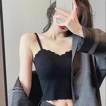Cross sling small vest female slim body with bottom top coat wearing detachable chest pad beautiful back vest chest