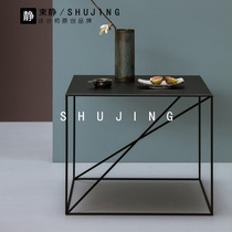 Iron Square small tea table Nordic simple sofa side balcony side table creative corner few loft simple small square table