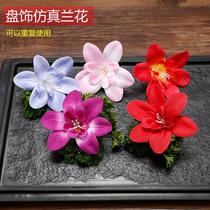 Hotel restaurant cold sashimi dish decoration sushi simulation orchid embellishment plate Flower grass plate decoration small ornaments