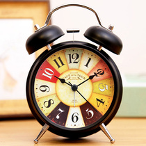 Nordic alarm clock students use creative personality bedroom mute bedside luminous small alarm bell children clock retro style