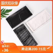 Nordic marble tray high-end toilet wash plate rectangular storage sink bathroom ornaments light luxury