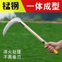 Manganese steel sickle agricultural outdoor cutting and weeding small knife digging wild vegetables leek dual-purpose inlay knife cutlery household tools