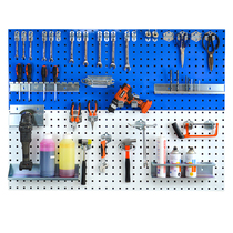 Hardware tool adhesive hook set perforated plate square hole board adhesive hook upper wall storage tool display shelf finishing