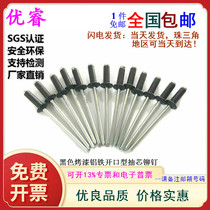 Black paint aluminum iron open round head blind rivet open aluminum pull rivet M3 2M4M4 8 GB12618