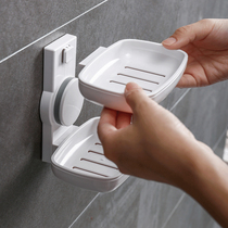 Soap Box Suction Cup Wall-mounted Drain Toilet Creative Soap Shelf Home Soap Rack Free of perforated soap box