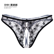 Panties Women Open Sight Japanese Lace Low Waist Transparent Hot Embroidery Lace Plus Size Thong Sexy Underpants