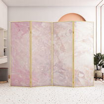 Gentle aluminum alloy warm color healing screen partition wall simple modern folding mobile living room Hotel cover