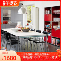 Nordic luxury design rectangular stainless steel desk conference table simple modern family rectangular dining table desk