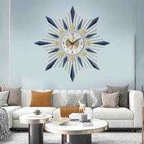 European-style clock living room light luxury decorative wall clock Nordic iron clock Entrance wall table art wall clock