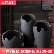 Fleshy flowerpot ceramic old pile high Basin clearance coarse pottery breathable large caliber large purple music small meat master plant
