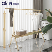 Clothes rack Floor-to-ceiling folding indoor coat rack Household single-pole bay window Bedroom storage rack Simple drying hanger