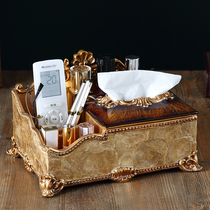  European-style living room tissue box Household dining table paper box creative remote control storage box decoration American coffee table decoration
