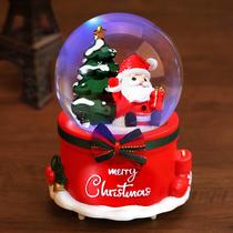 Christmas gift children snowflake Christmas Eve Santa Claus crystal ball music box little girl birthday music box