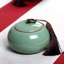 Large size tea storage box Storage tank Ceramic tea set Portable Puer tea sealed tank Large size tea can