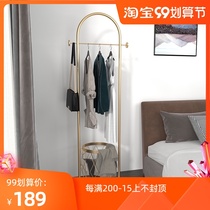 Nordic hangers floor-to-ceiling home bedroom simple Net red creative small metal light luxury clothes shelf coat rack
