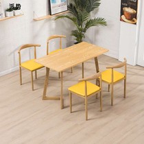 Fast food restaurant small noodle restaurant restaurant catering milk tea shop tables and chairs breakfast shop fast food snack bar restaurant dining table and chair combination