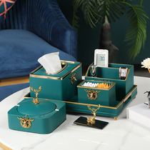 Living room coffee table storage integrated set tissue box Nordic ins tray ornaments light luxury high-end modern