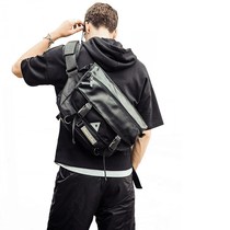 Tide brand leather messenger bag mens single shoulder messenger bag mens computer satchel Japanese dead fly utility vehicle backpack men