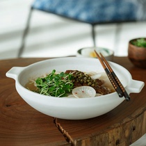 Bubble bowl with lid dormitory with student Net red one person eating double ear ramen bowl home large single Korean tableware