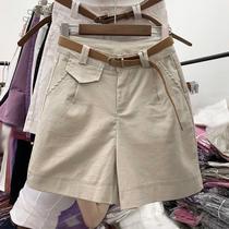 Pants womens loose and versatile trend 2021 new casual pants Korean version wide leg pants shorts womens summer high waist five-point pants