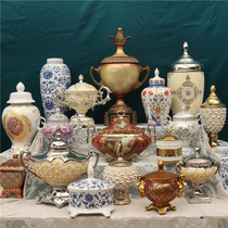 Large collection of solitary products-European light luxury ceramic with diamond resin relief storage tank home porch decoration ornaments
