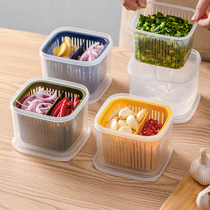 House small square onion fresh storage box household onion ginger garlic storage box kitchen refrigerator special fruit and vegetable drain