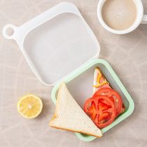 Japanese sandwich lunch box storage box burger bread fresh box sealed box student portable lunch box with lid