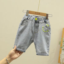 Childrens clothing Childrens pants Mens and womens seven-point pants Baby five-point pants Korean version of the Foreign trend Baby jeans summer trend
