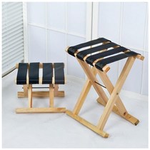 Small chair bamboo low stool with backrest solid wood bench adult household wood foldable Mazar pedal