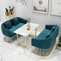 Cafe deck Double sofa Negotiation reception Water bar Rest bar Card seat Dessert milk tea shop table and chair combination