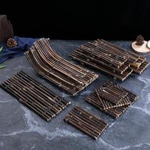 Sishan plate decoration bamboo row hotel cuisine barbecue dishes embellishment plate bamboo fence plate ornaments Japanese style