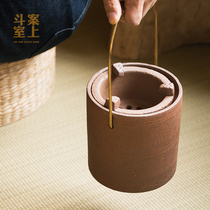 In the case Jingdezhen handmade old rock mud retro tea stove Japanese air stove burning carbon stove portable lifting beam red mud