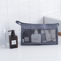 Large-capacity travel toiletries bag Womens portable cosmetics bag simple business trip waterproof transparent storage bag Mens carry-on
