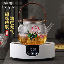 Honghu glass cooking teapot electric pottery kettle black tea white tea double bile cooking teapot household tea kettle