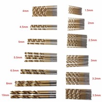 High speed steel plated titanium twist drill bit straight shank drill hand electric drill 99PCS drill bit 1 0-3 0mm round handle -60g