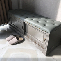 Solid Wood Changing Shoes Stool Home Doorway Multifunction Pushdoor Shoes Cabinet Table-style changing shoes cabinet seated stool light and luxurious closing stool