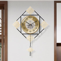 New Chinese wall clock living room creative personality atmosphere light luxury Net red clock Nordic fashion clock home quartz clock