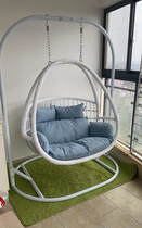 Rough rattan sling basket wicker chair home Space hanging chair outdoor balcony Princess swing rocking basket chair floor single double hammock