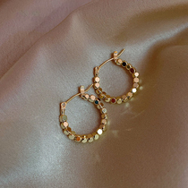 Ring earrings 2021 summer new niche design sense earrings earrings buckle female temperament high-end light luxury earrings trend