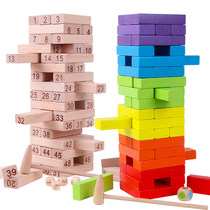 Wooden large stacked music digital layered stacked high block Tower Bar childrens beneficial intelligence toys adult board game