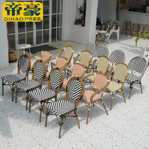 Outdoor Table And Chairs Patio Style Rattan Chair Outdoor Cafe Milk Tea Shop Catering Outside of Dining Room Dining Out of Palaeostyle Table and chairs